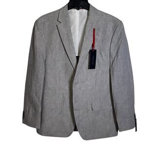 Tommy Hilfiger Men's Modern-Fit Flex Stretch Linen Suit Light Grey 40S $360